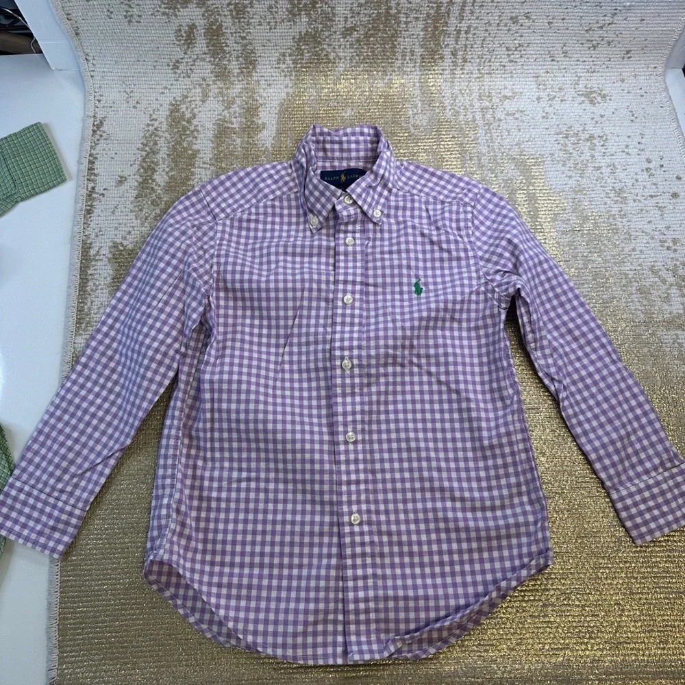 RALPH LAUREN Long Sleeve Preppy Button Down Shirts Bundle Plaid Stripes 5